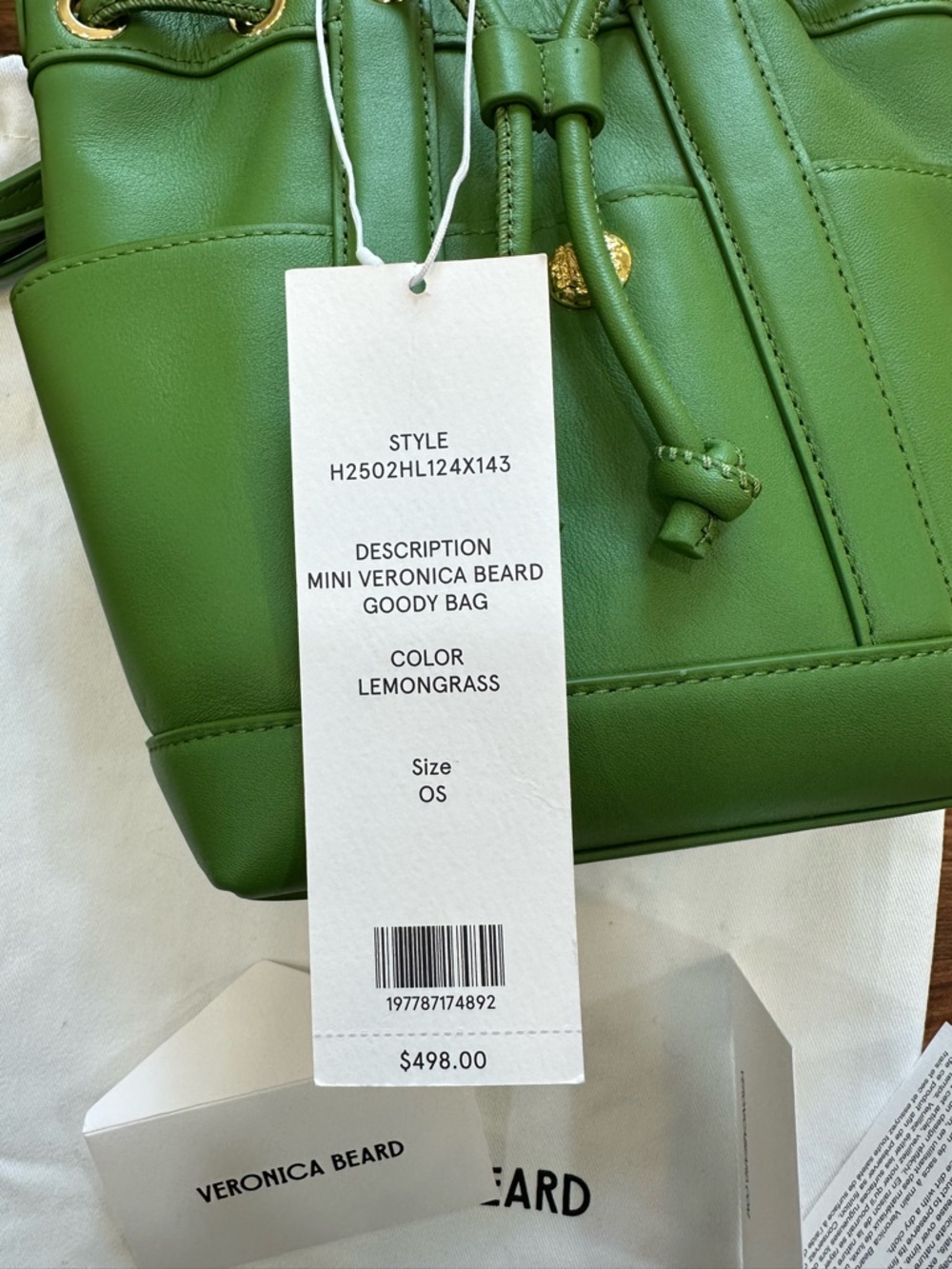 NWT - Veronica Beard - Mini Goody Bag - in Lemon Grass Green - Picture 12 of 15